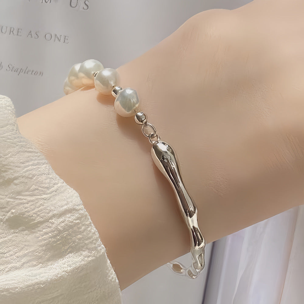 INFINITY Pearl bracelet silver