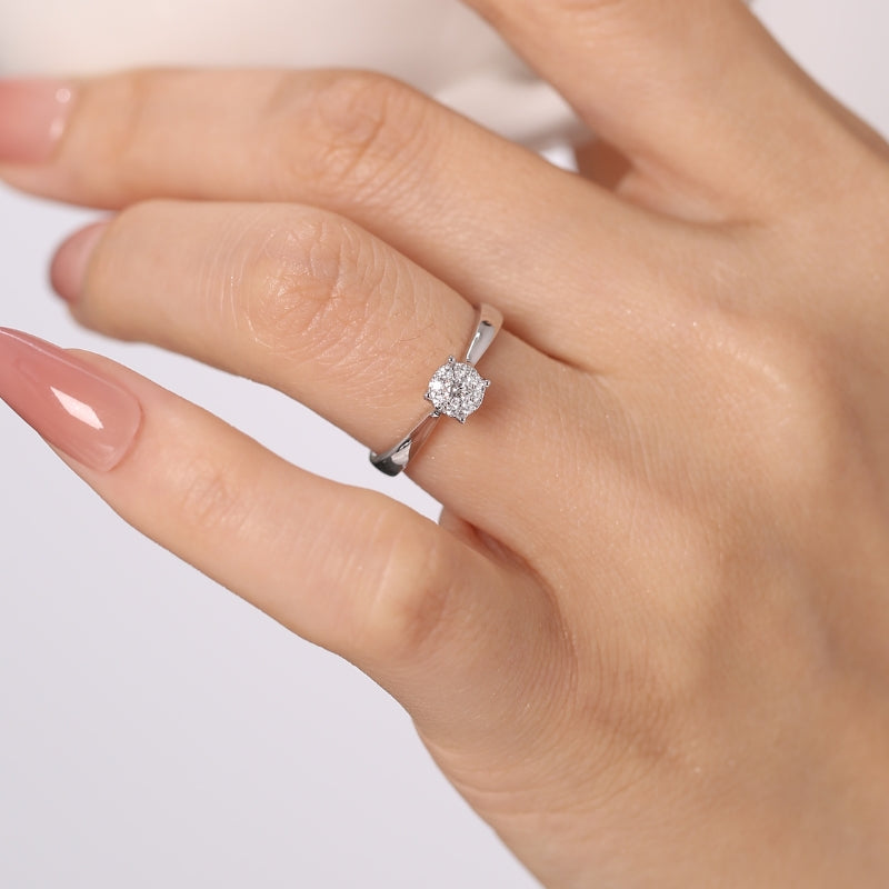 MOON diamantring i 14 karat guld