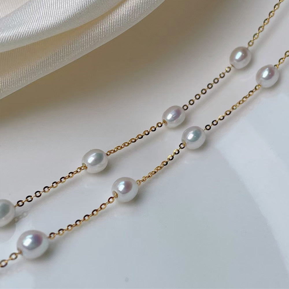 DIANA Pearl necklace silver