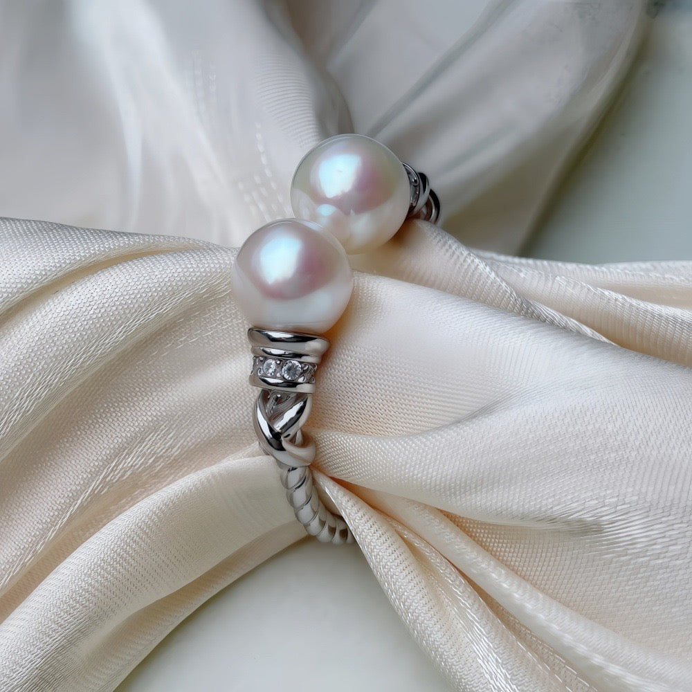 TWINS Pearl ring silver