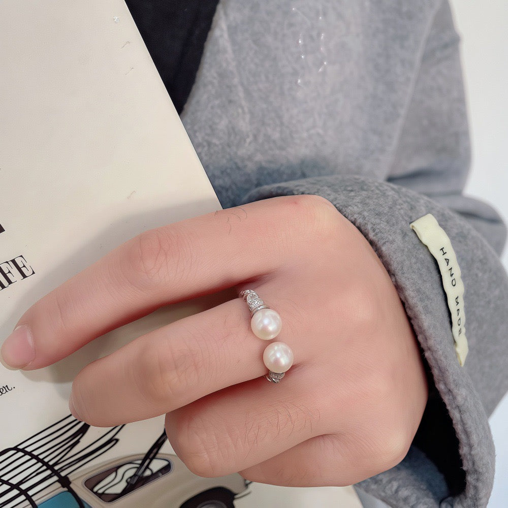TWINS Pearl ring silver