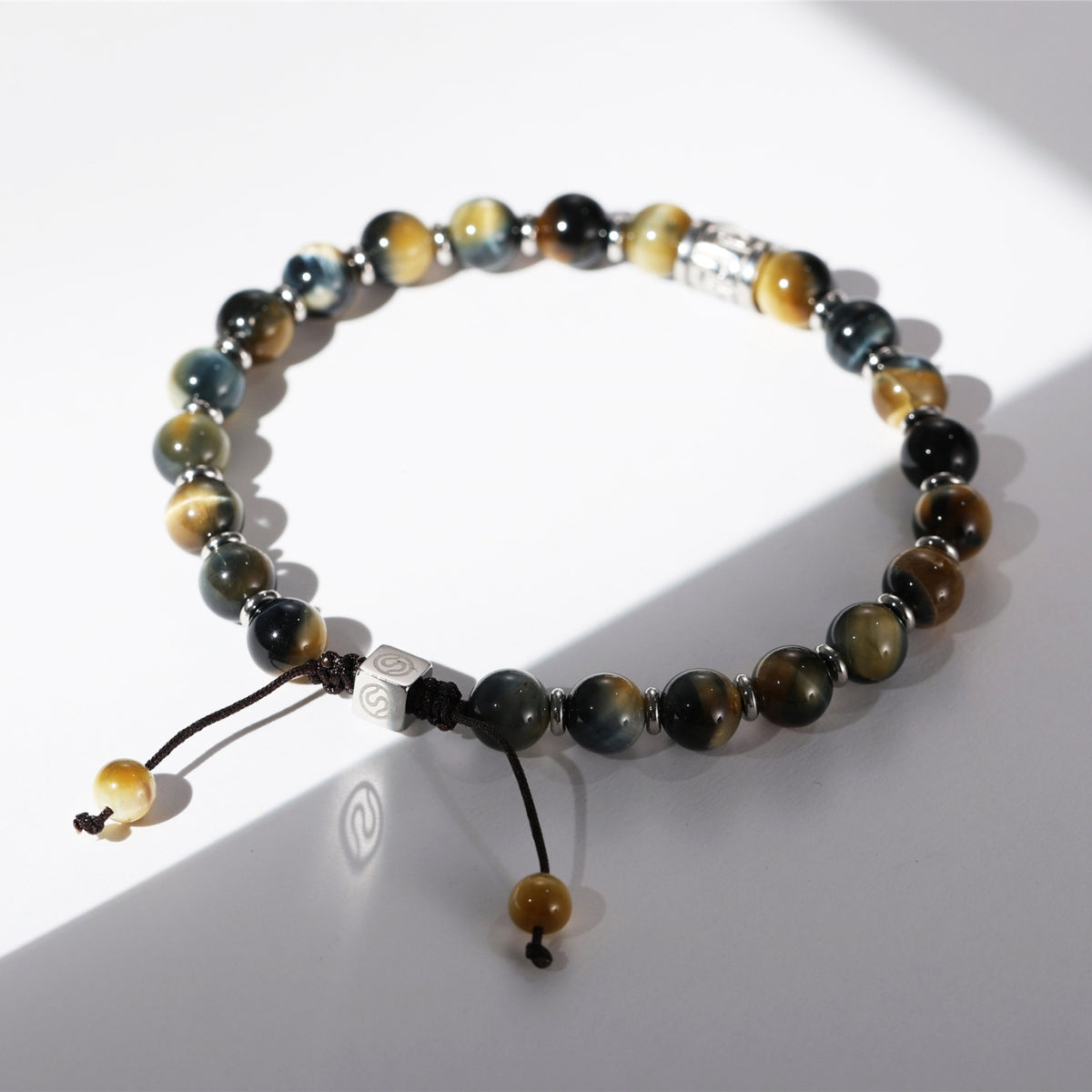 ETHER Bracelet detail view - natural stone beaded bracelet for men