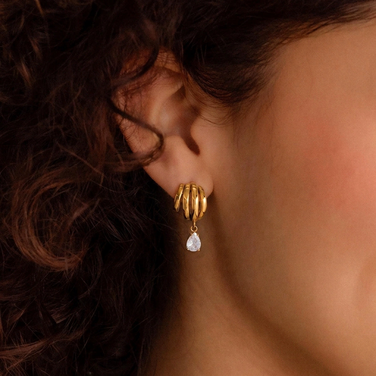 ASTER Earrings Gold-plated detail SKADIS