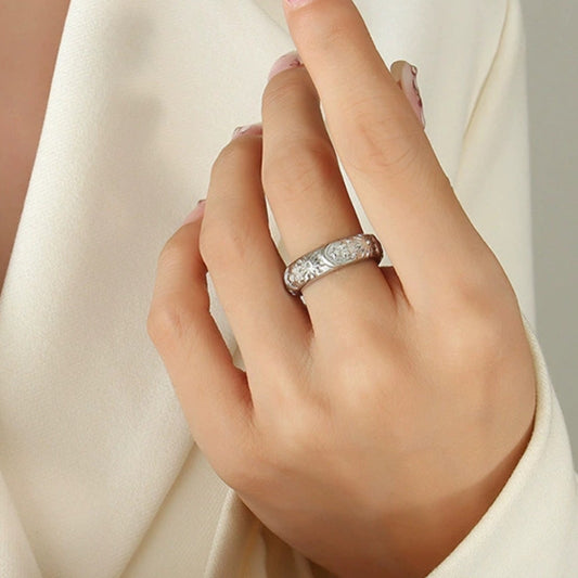 ASTRA Stainless Steel Ring with zirconia – SKADIS Jewelry Copenhagen