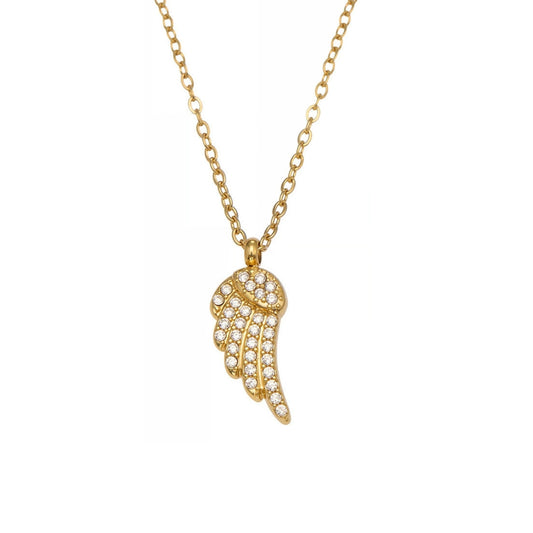 Gold-plated angel wing necklace from SKADIS Jewelry