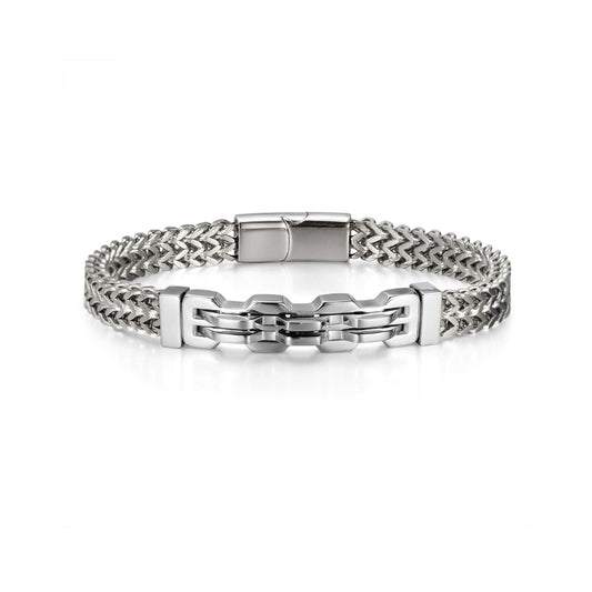 Steel bracelet with a chain design for men from SKADIS Jewelry