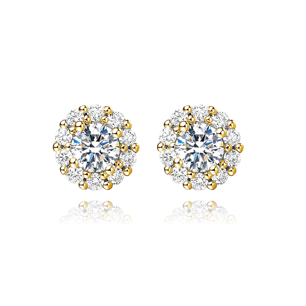 SKADIS BLOOMING diamond earring stud, 18k yellow gold
