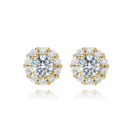 BLOOMING diamond earring stud 18k yellow gold