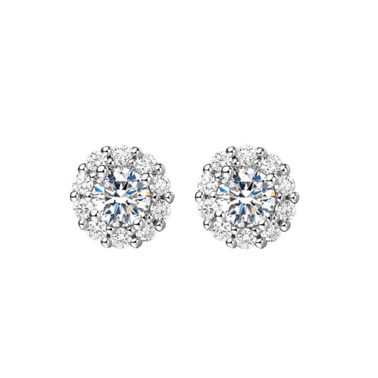 BLOOMING diamond earring stud 18k white gold