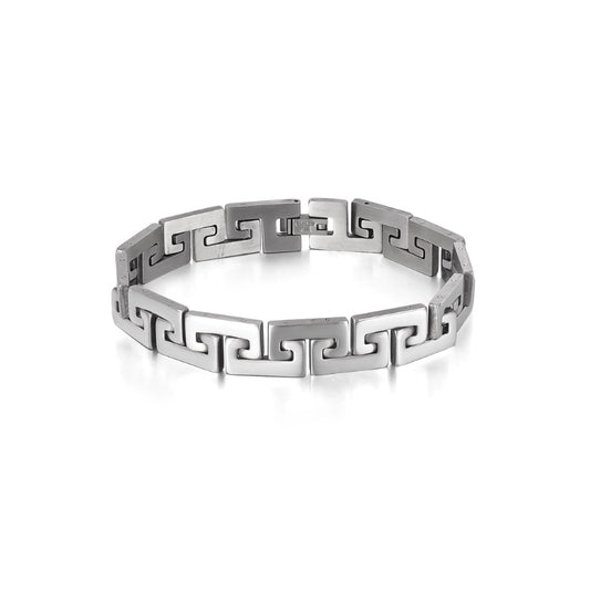 Silver bracelet with a geometric design for men from SKADIS Jewelry