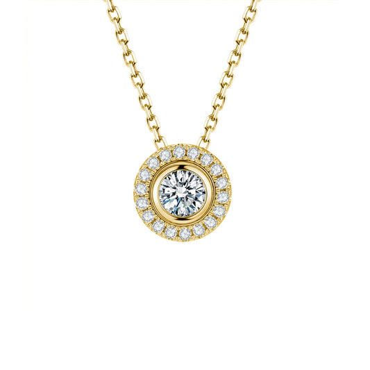 MOON diamond necklace 18k yellow gold