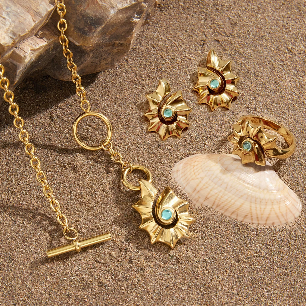 CONCH Earrings Gold-plated SKADIS 3