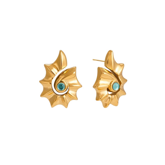 CONCH Earrings Gold-plated SKADIS