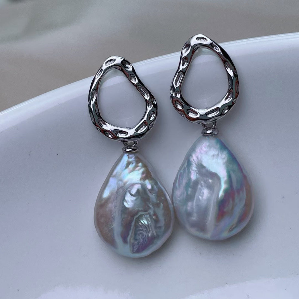 DROP Pearl earrings silver