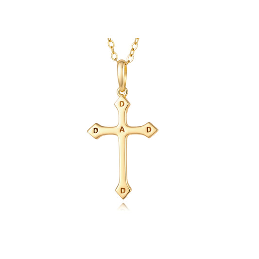 MOM & DAD 9K Gold cross pendant from SKADIS Jewelry