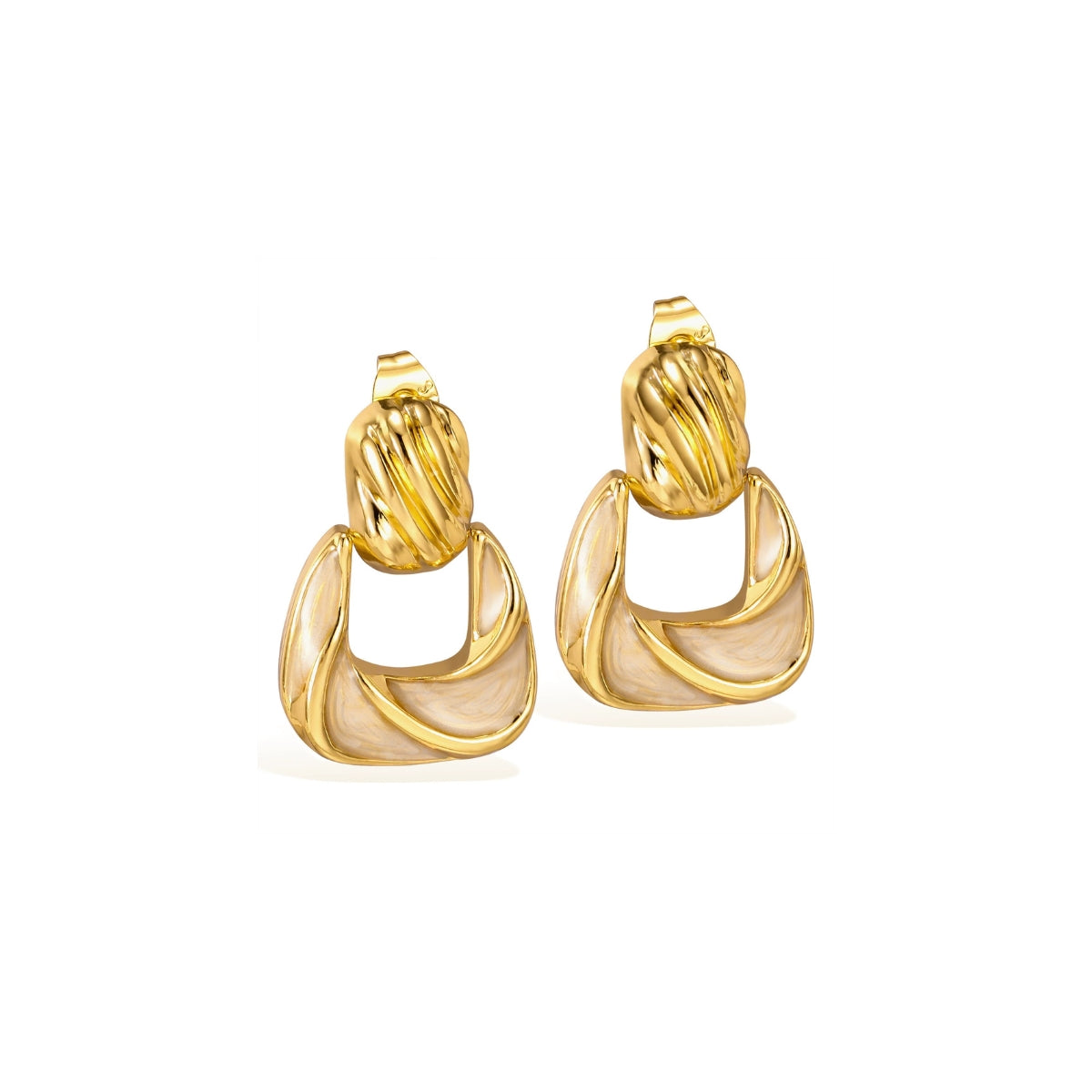 Pair of gold hoop earrings from SKADIS Jewelry