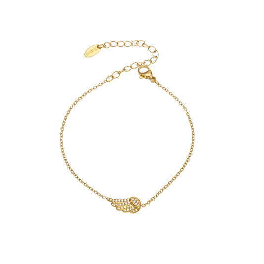 Gold bracelet on a white background