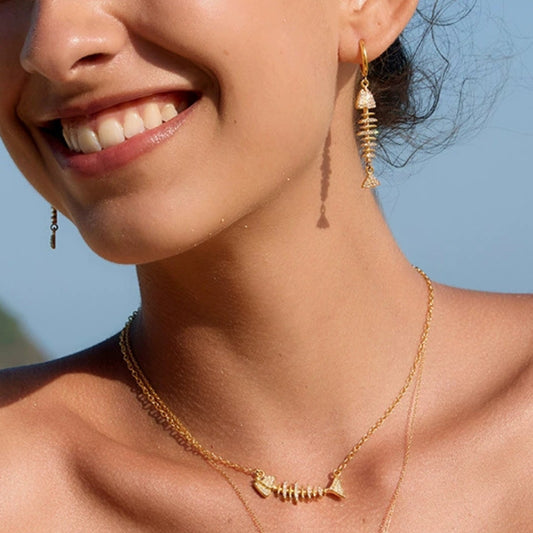 FISHY Earrings Gold-plated SKADIS 3