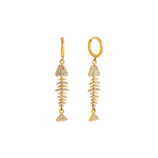 FISHY Earrings Gold-plated SKADIS