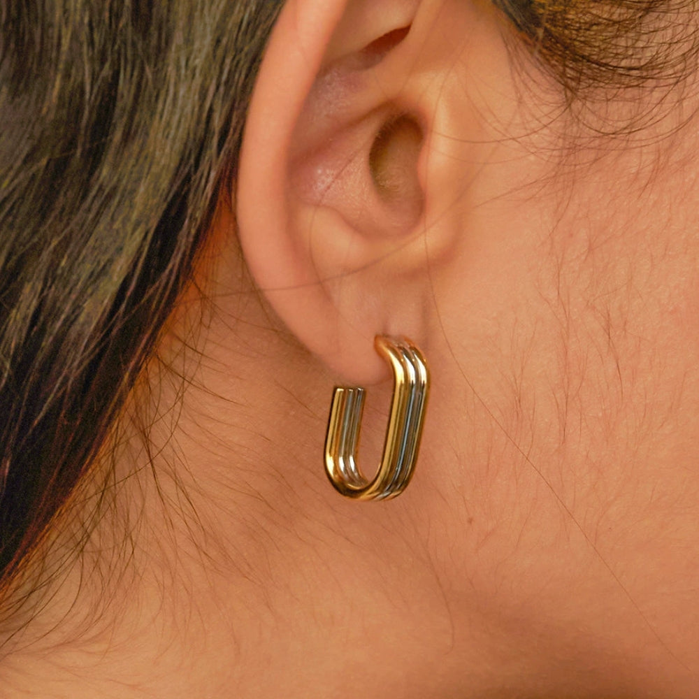 FLINT Earrings Gold-plated detail SKADIS
