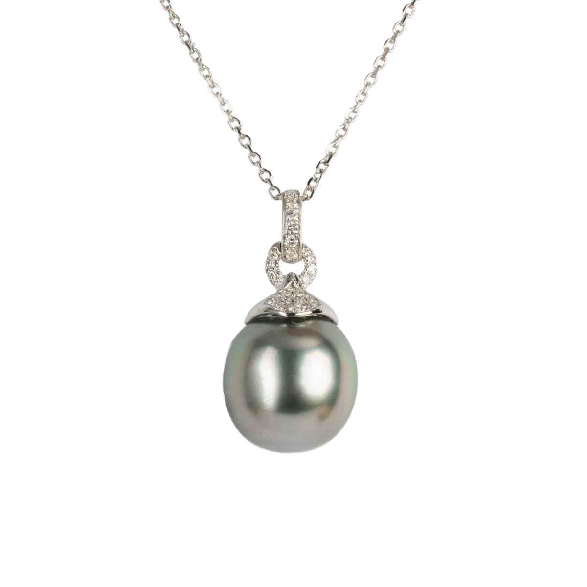 FLORA Tahithian pearl diamond pendant