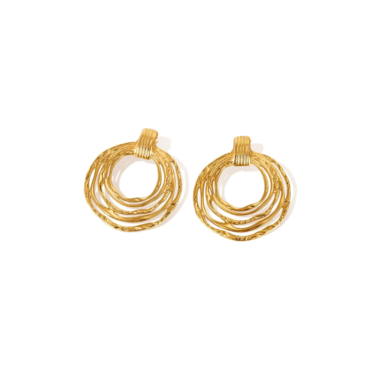 Pair of gold hoop earrings from SKADIS Jewelry