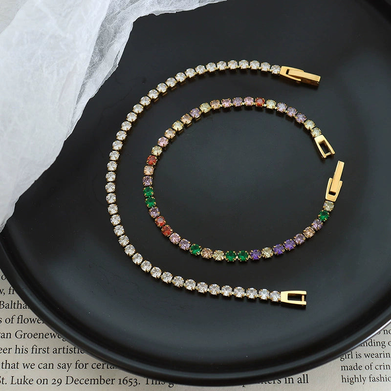 Multicolored beaded bracelet on a black plate from SKADIS Jewelry