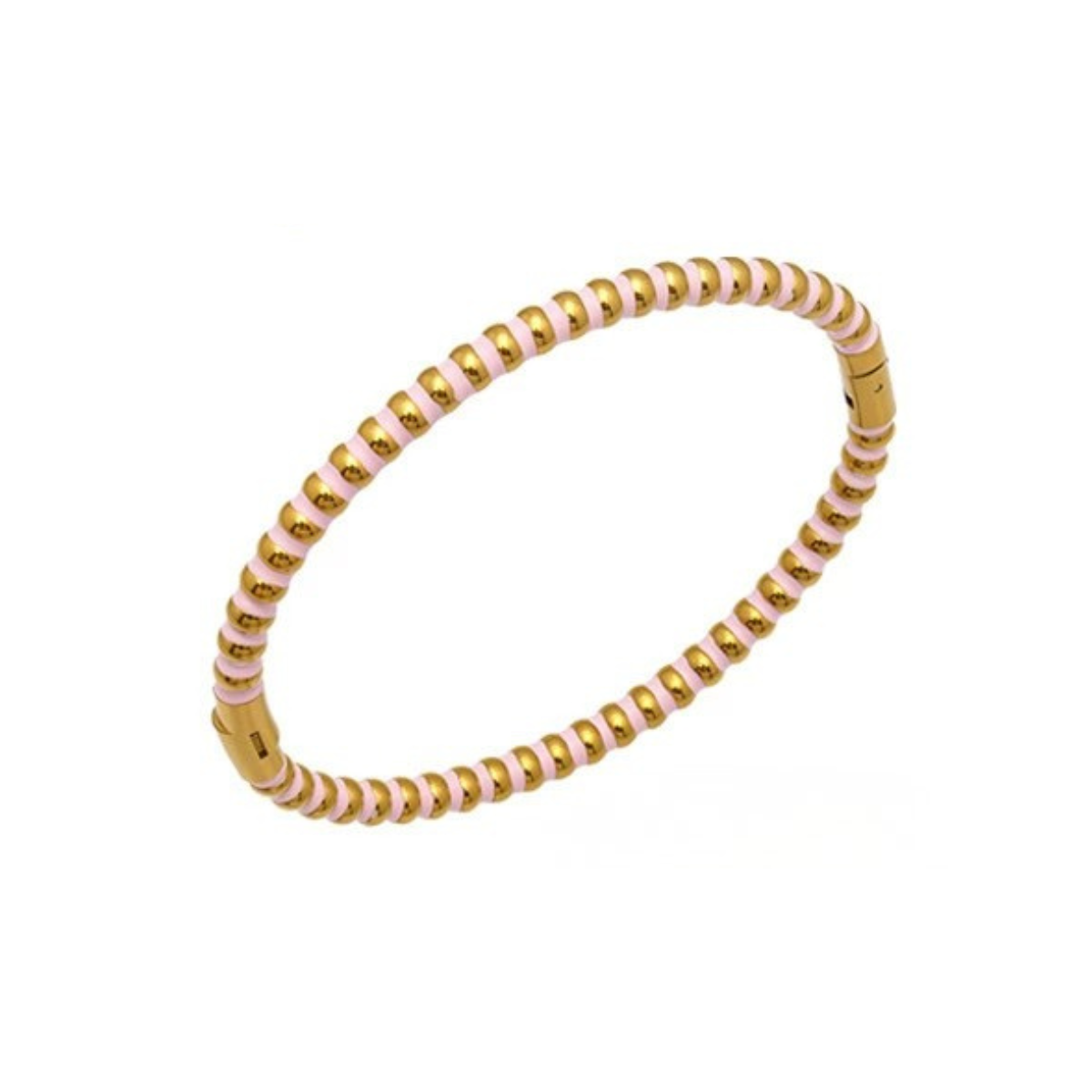 Bangle with gold and pink enamel from SKADIS Jewelry