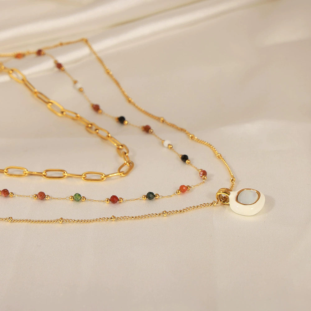 Gold necklace with small beads from SKADIS Jewelry