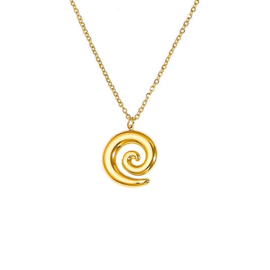 Gold spiral pendant necklace from SKADIS Jewelry