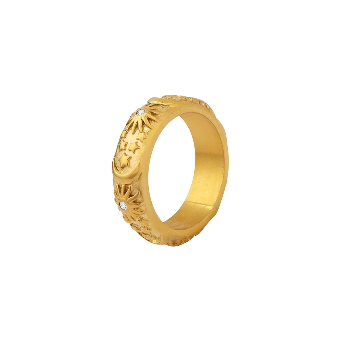Gold ring with intricate design from SKADIS Jewelry