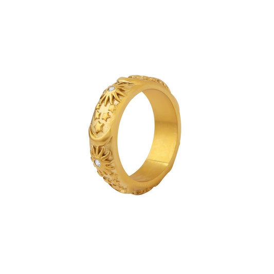 Gold ring with intricate design from SKADIS Jewelry