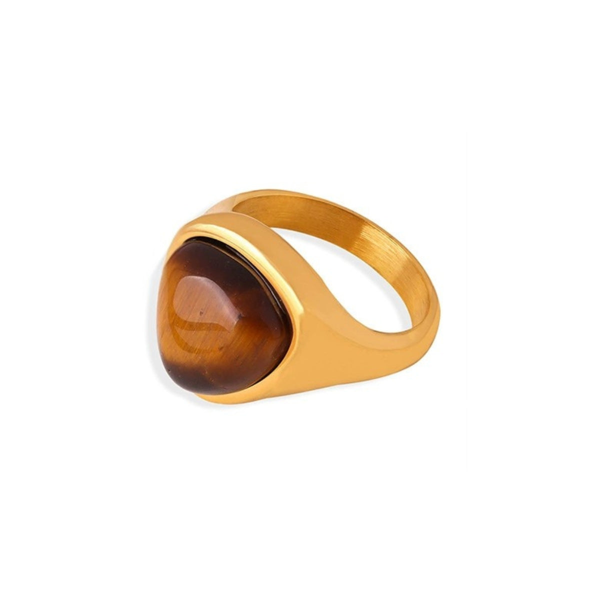 Gold ring with tiger's eye stone SKADIS Jewelry