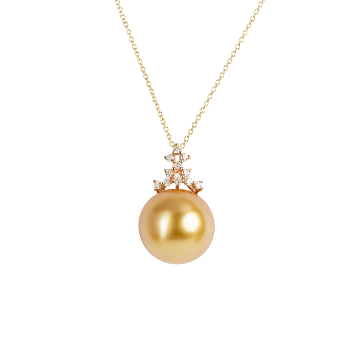  GRACE South sea golden pearl diamond pendant 18k gold