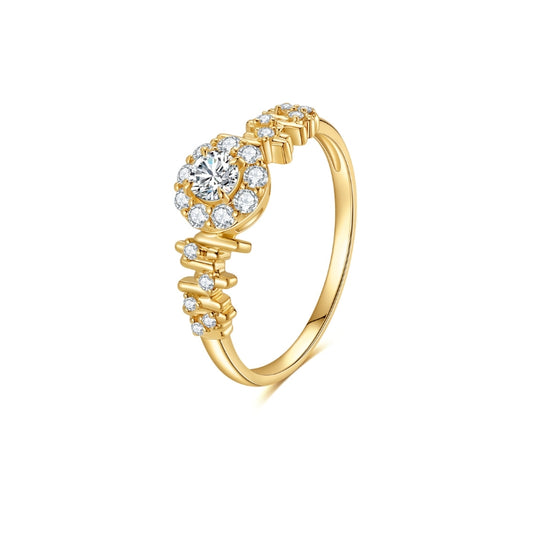 HIP-HALO diamantring i 18 karat guld
