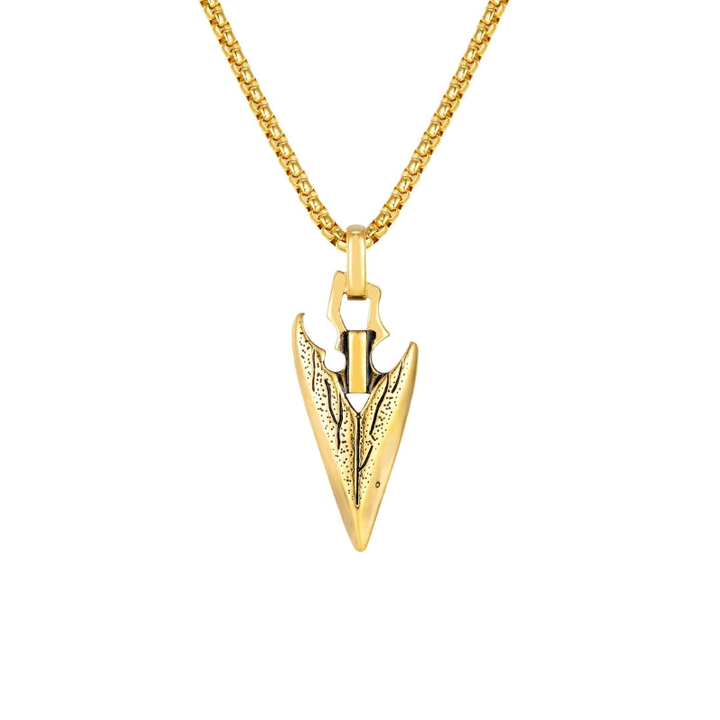 Gold arrowhead pendant necklace for men  from SKADIS Jewelry