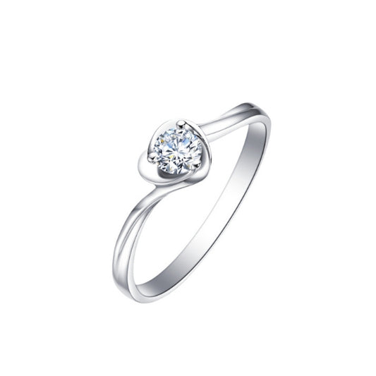 HEART diamond ring 18k white gold