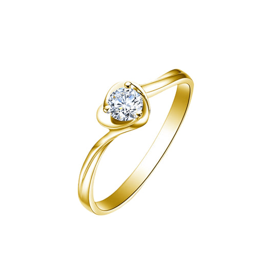 HEART diamond ring 18k yellow gold