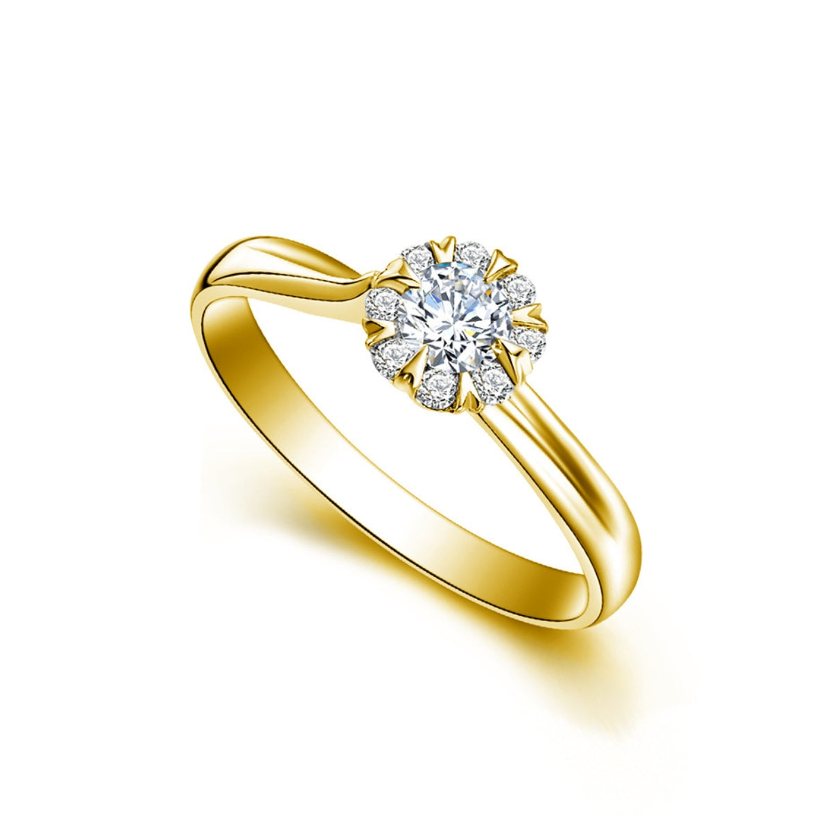 LOVE STAR diamond ring 18k yellow gold