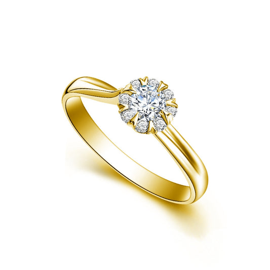 LOVE STAR diamond ring 18k yellow gold