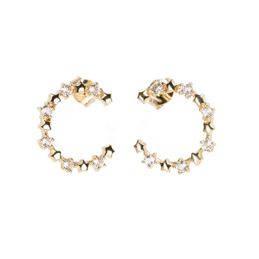 SKADIS  MOON-STAR Earrings 14K gold