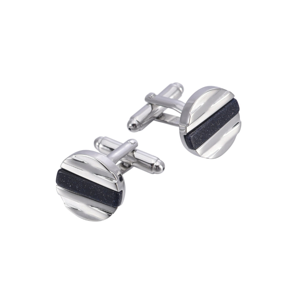 Cufflinks with black stone inlay from SKADIS Jewelry