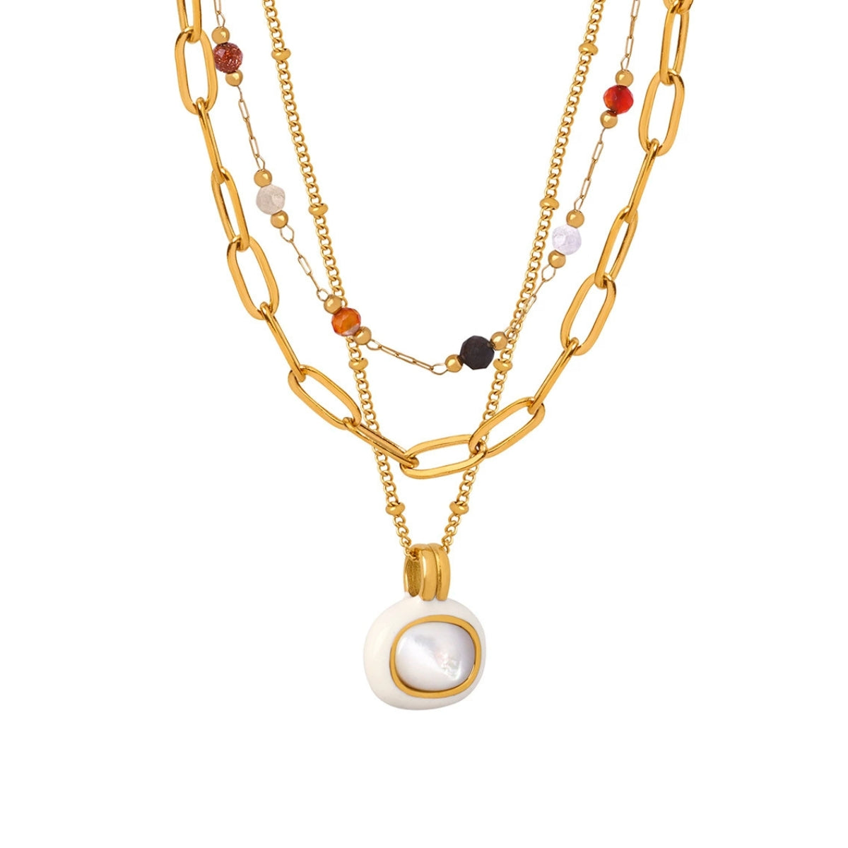 Gold chain necklace with a pearl pendant from SKADIS Jewelry