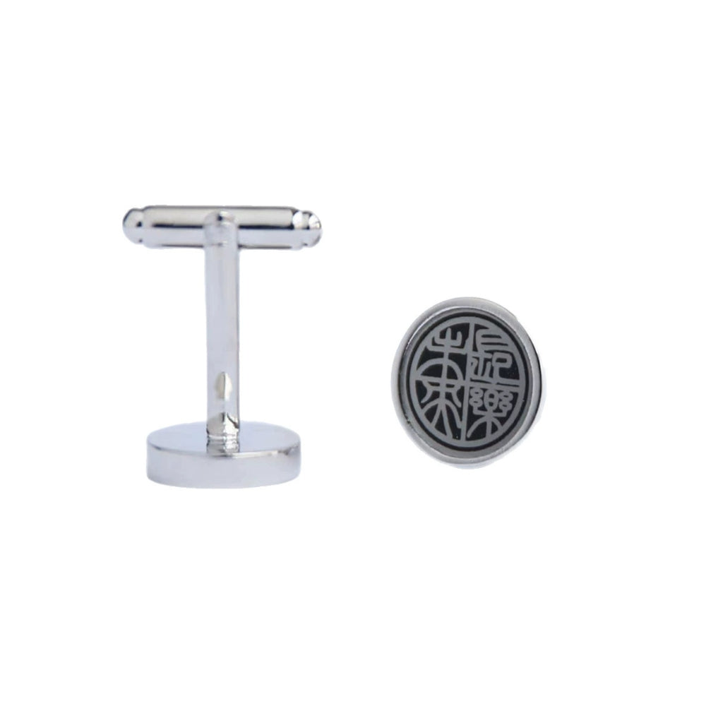 Cufflinks with a round emblem for men from SKADIS Jewelry