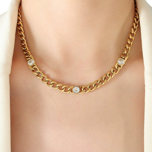 RONNA Gold-plated Necklace with green zirconia – SKADIS Jewelry Copenhagen