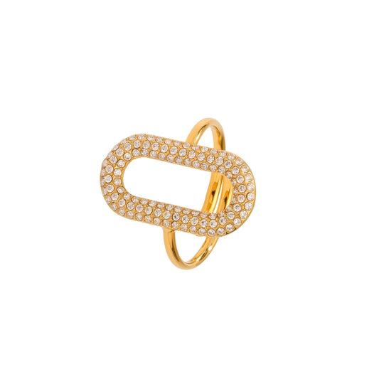 Gold ring with zirconia from SKADIS Jewelry