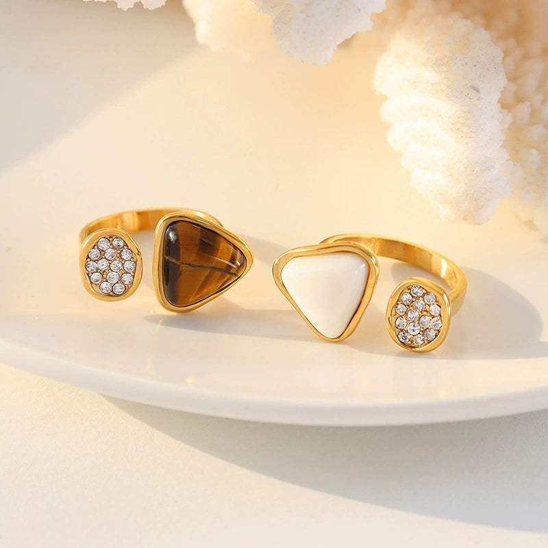 Set of gold rings with gemstones SKADIS Jewelry