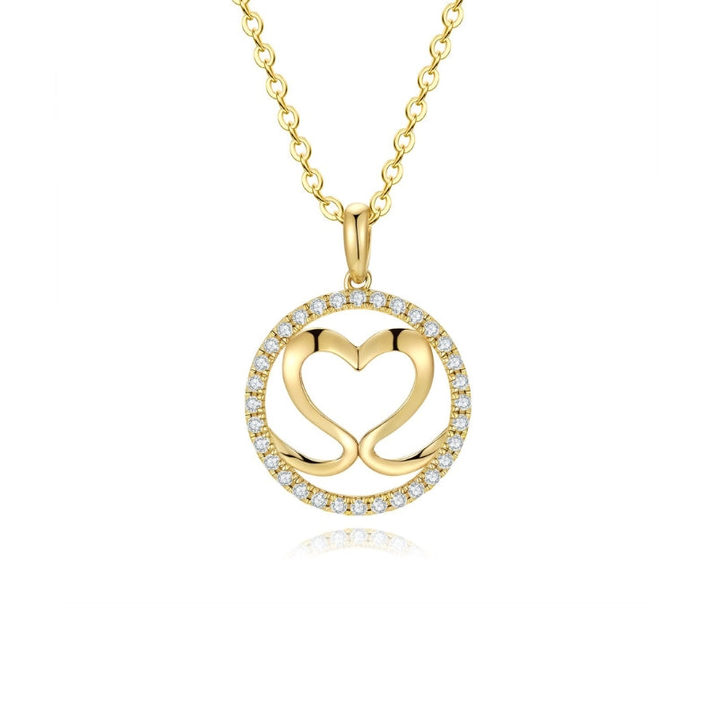 SKADI LOVE heart diamond pendant, 18k yellow gold - SKADIS Jewelry