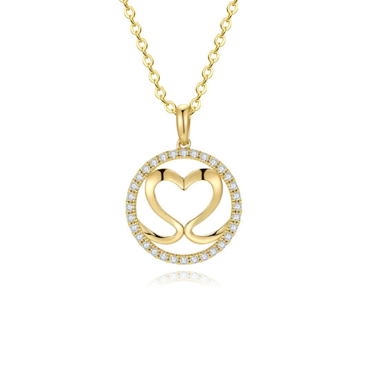 SKADI LOVE heart diamond pendant, 18k yellow gold - SKADIS Jewelry