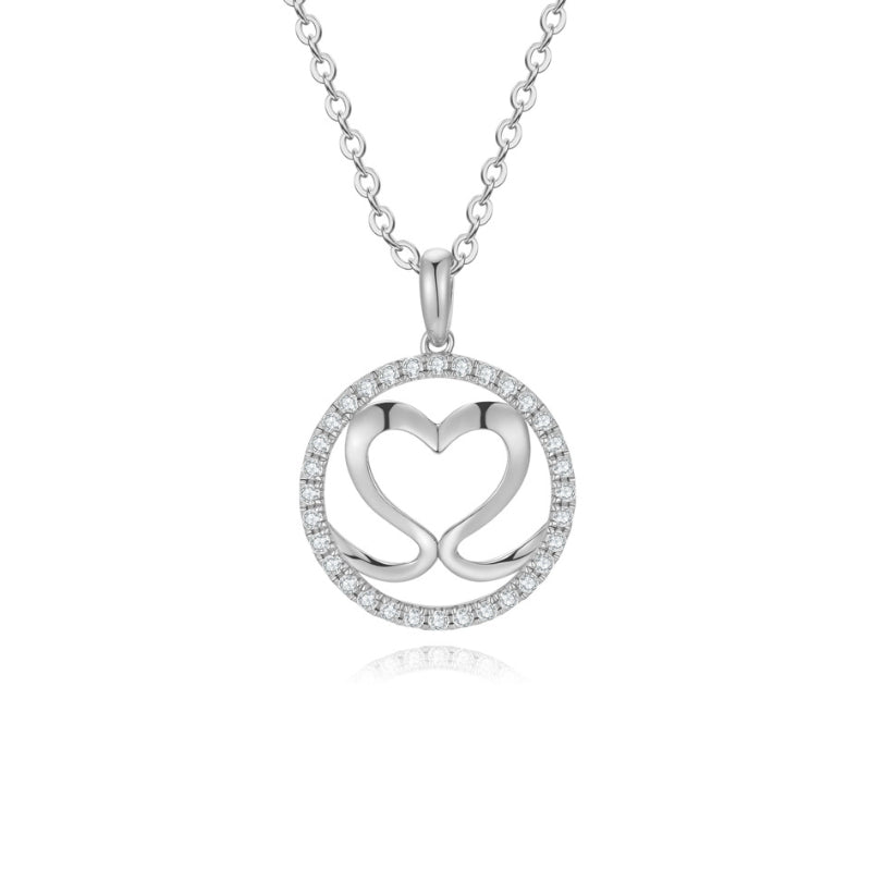 SKADI LOVE heart diamond pendant, 18k white gold